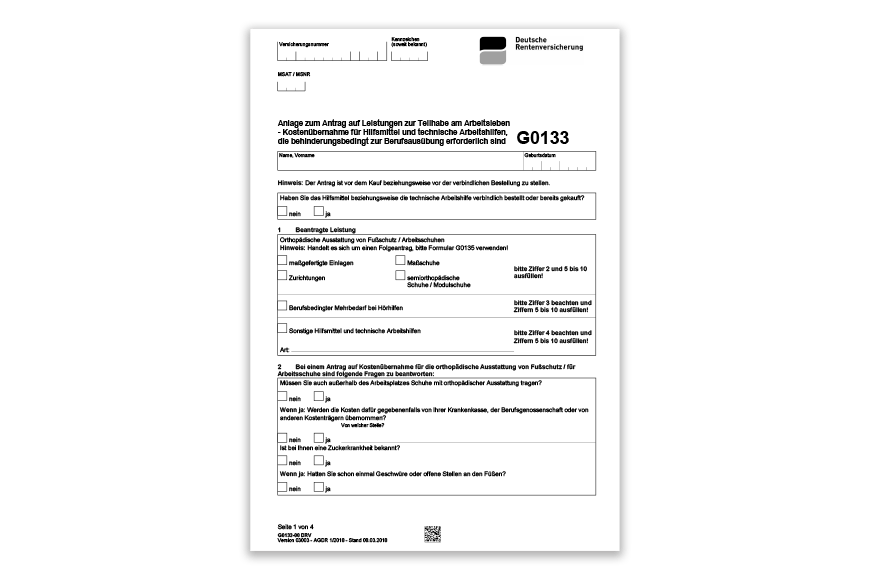 Antrag auf Leistungen